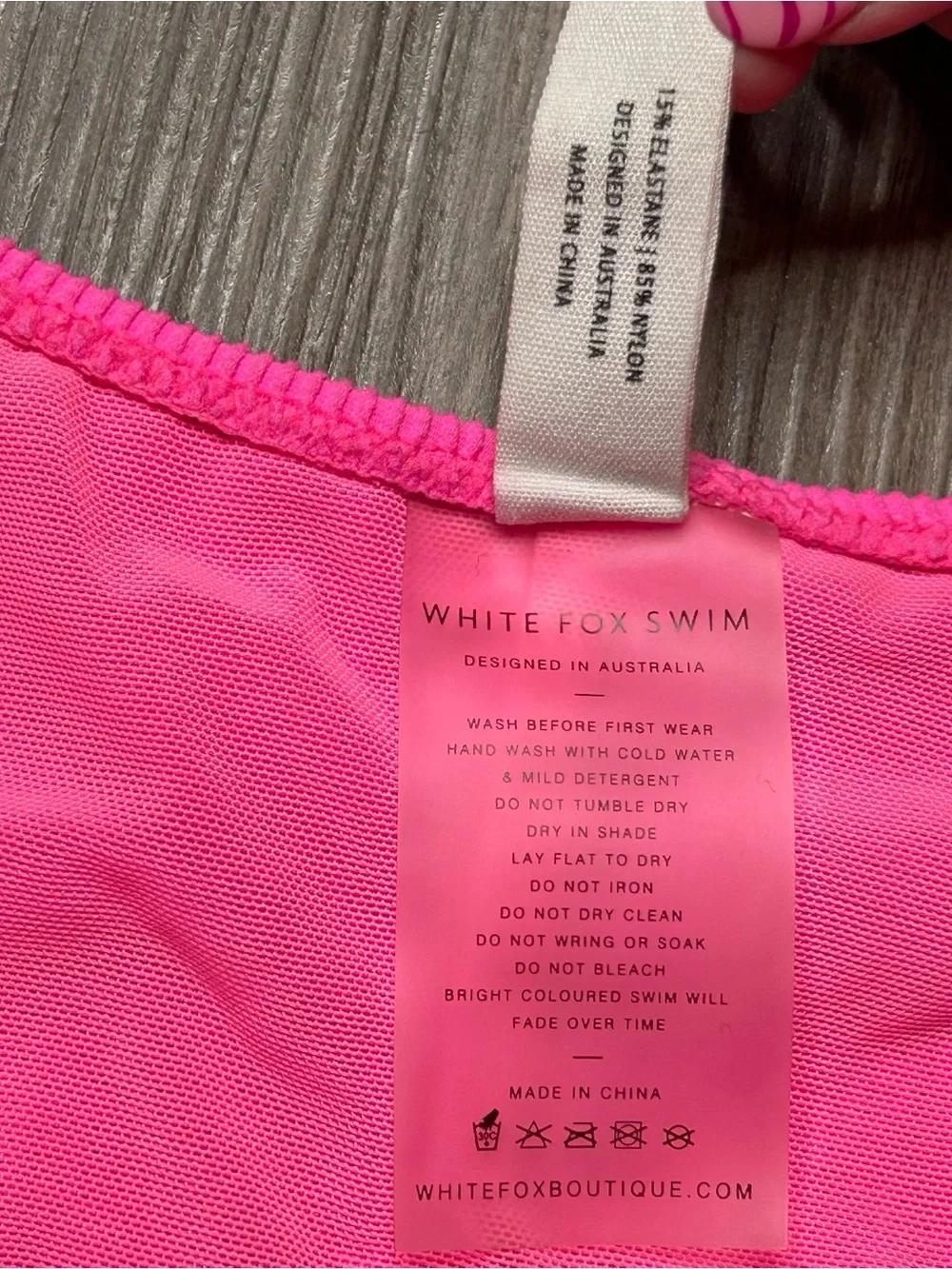 White Fox Ribbed Bikini Bottom